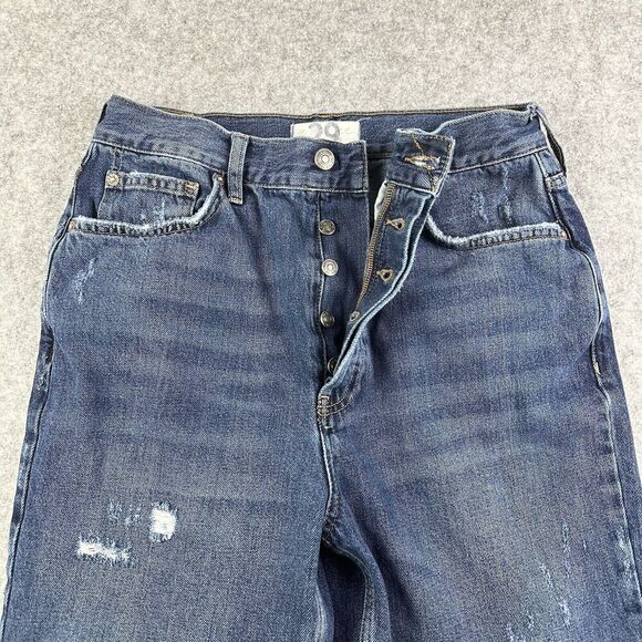 We The Free Jeans Womens 29 Relaxed High Rise Button Fly Straight Boho Grunge - Picture 3 of 15